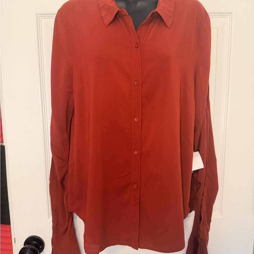 Lumiere Rust Button-Down Shirt